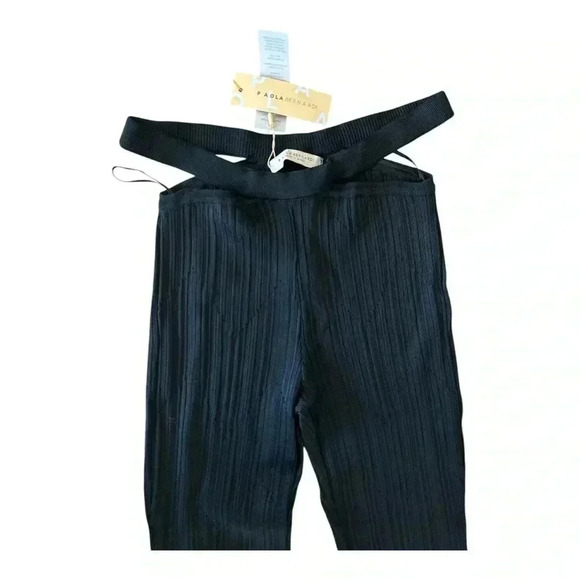 PAOLA BERNARDI Camila Knit Cutout-Waist Flare-Leg Pants size L - Picture 4 of 7